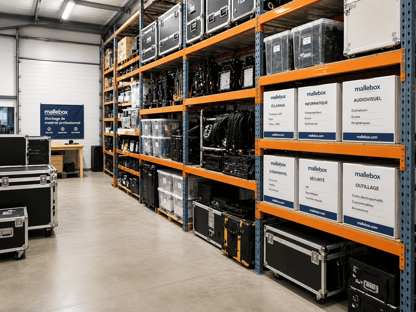 Stockage de matériel professionnel